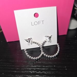 NWT LOFT silver Hoop Earrings